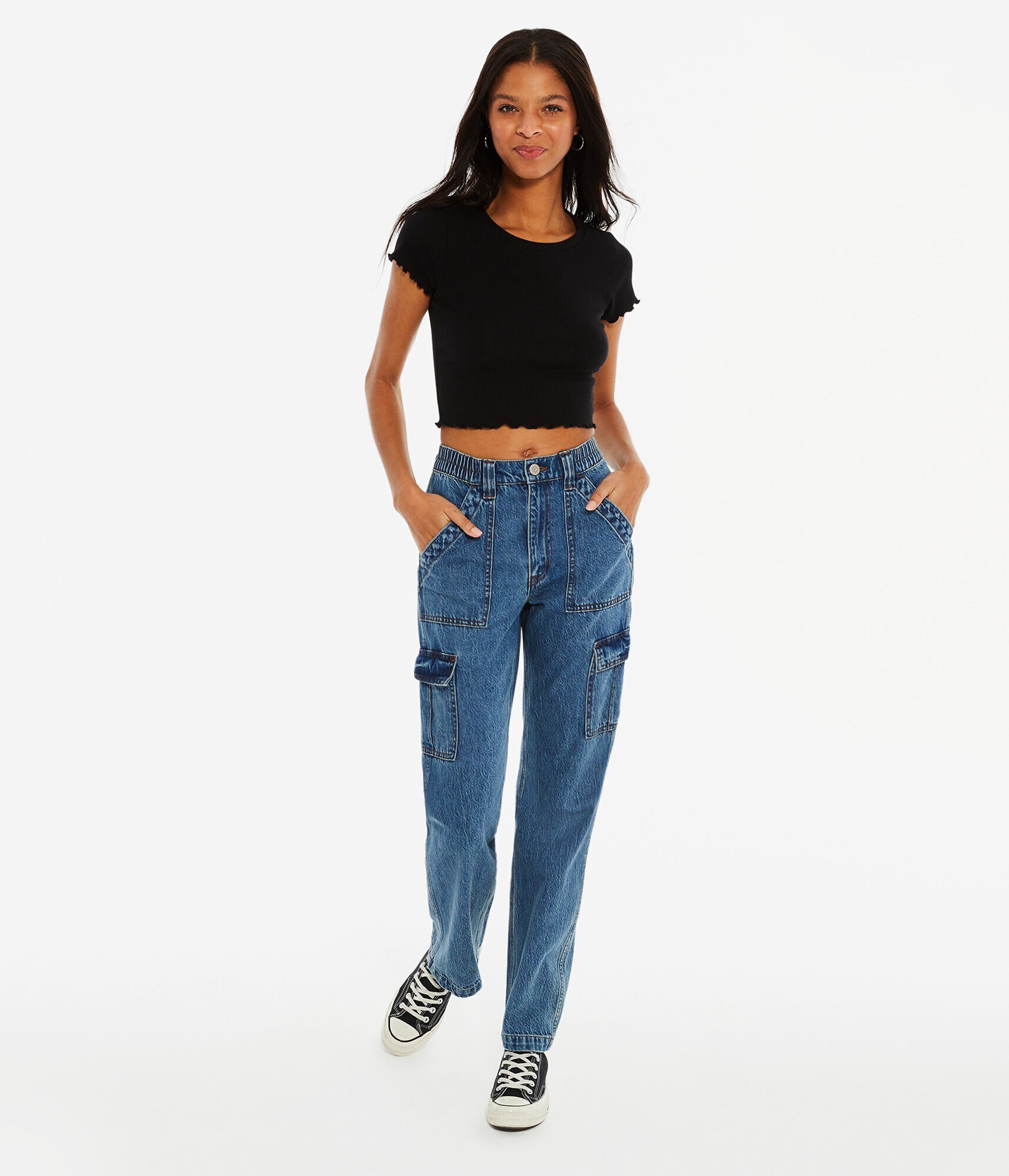 Ribbed Cropped Shrunken Tee