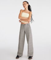 Low-Rise Houndstooth Wide Leg Trousers
