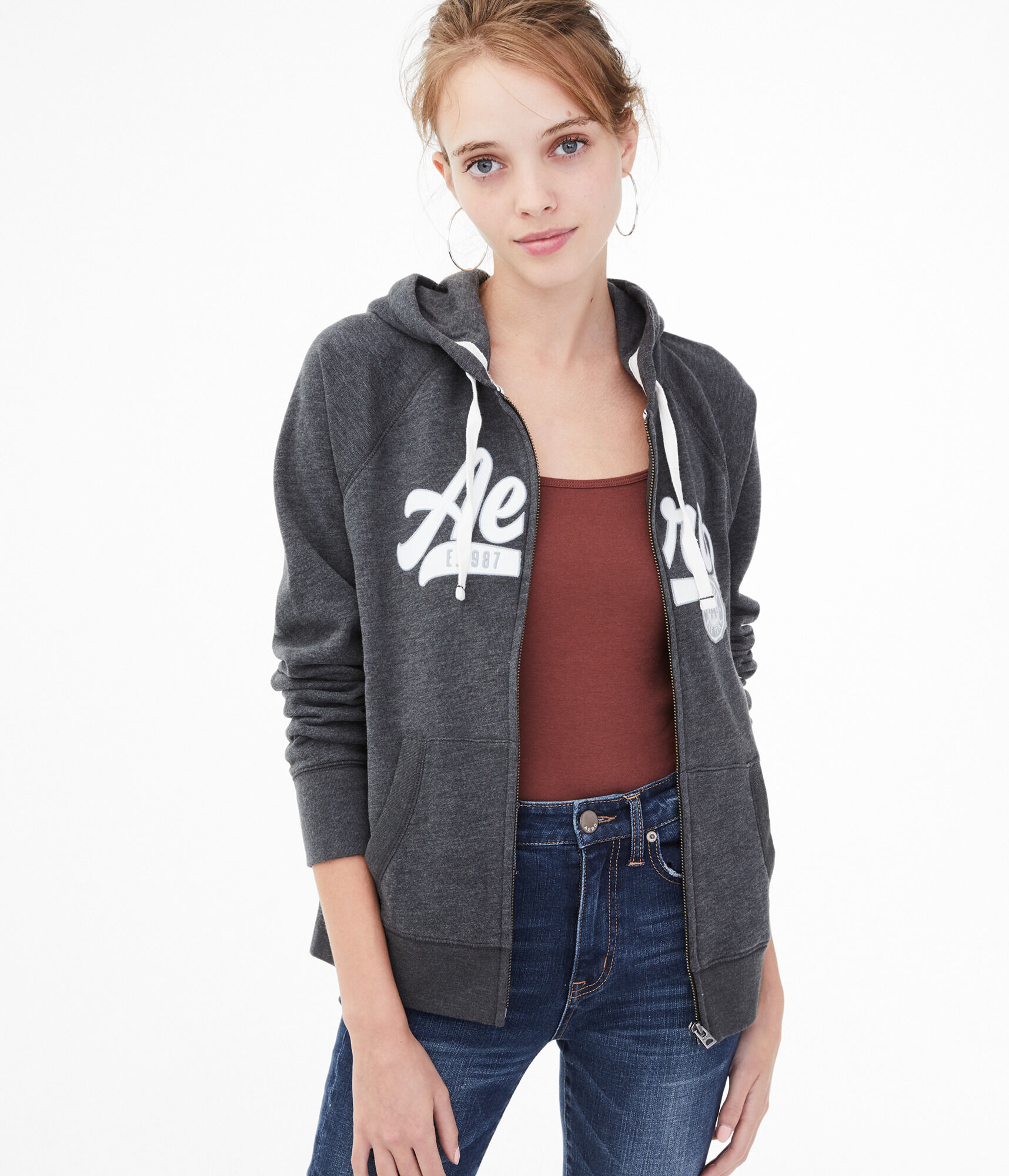 Aero Script Crest Full-Zip Hoodie