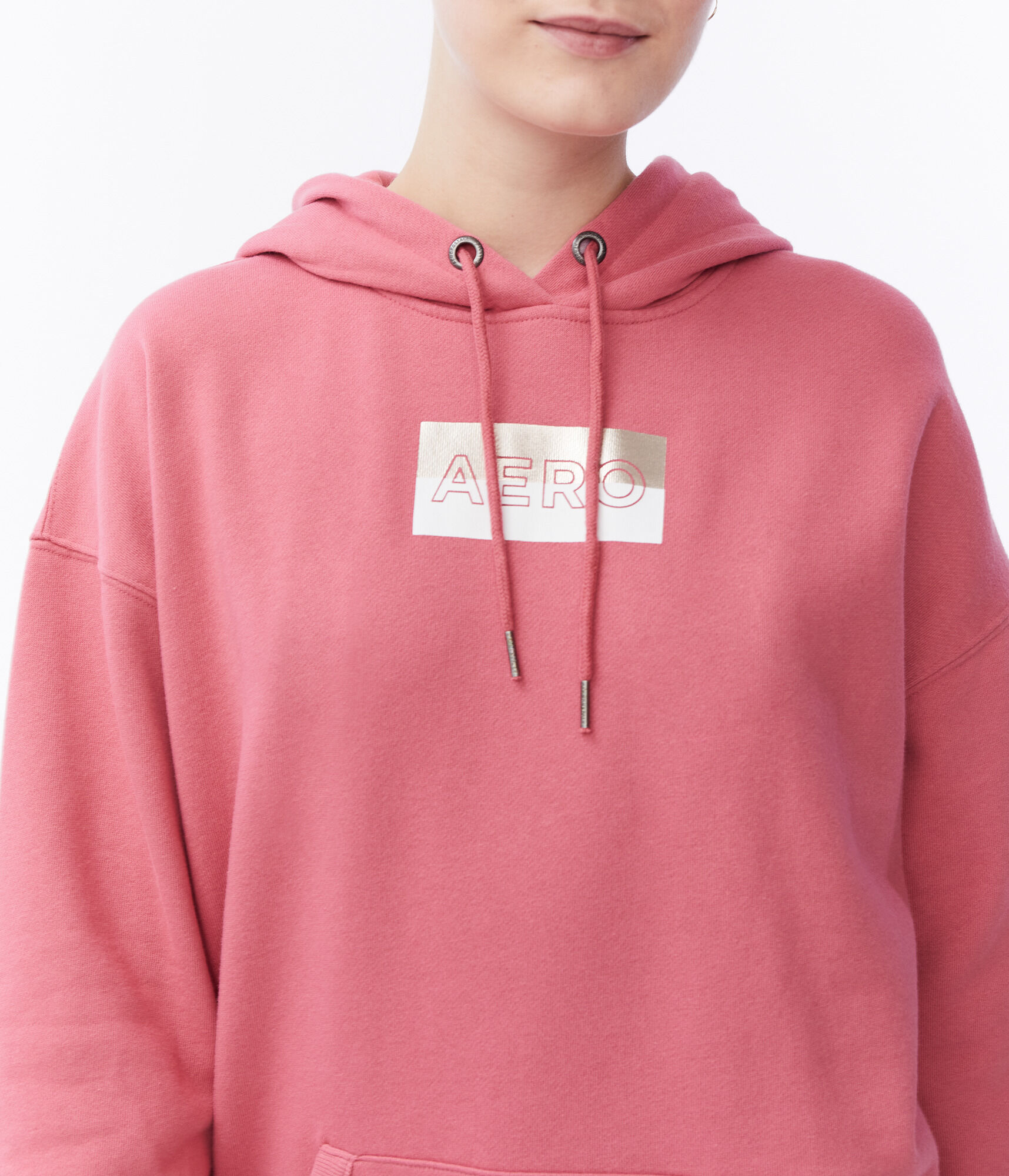 Aero Foil Box Logo Boyfriend Pullover Hoodie***