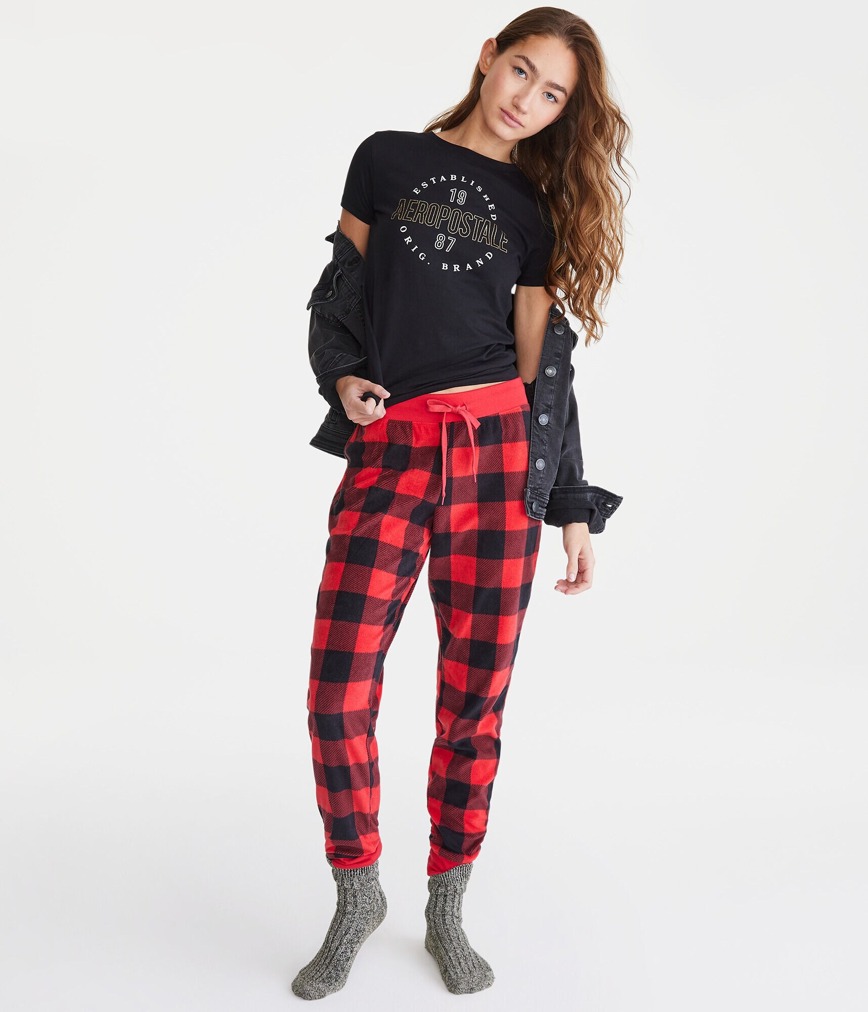 Buffalo Plaid Polyfleece Sleep Joggers