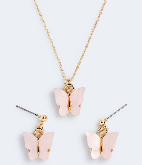 Shimmery Butterfly Necklace & Earring Set Shimmery Butterfly Necklace & Earring Set