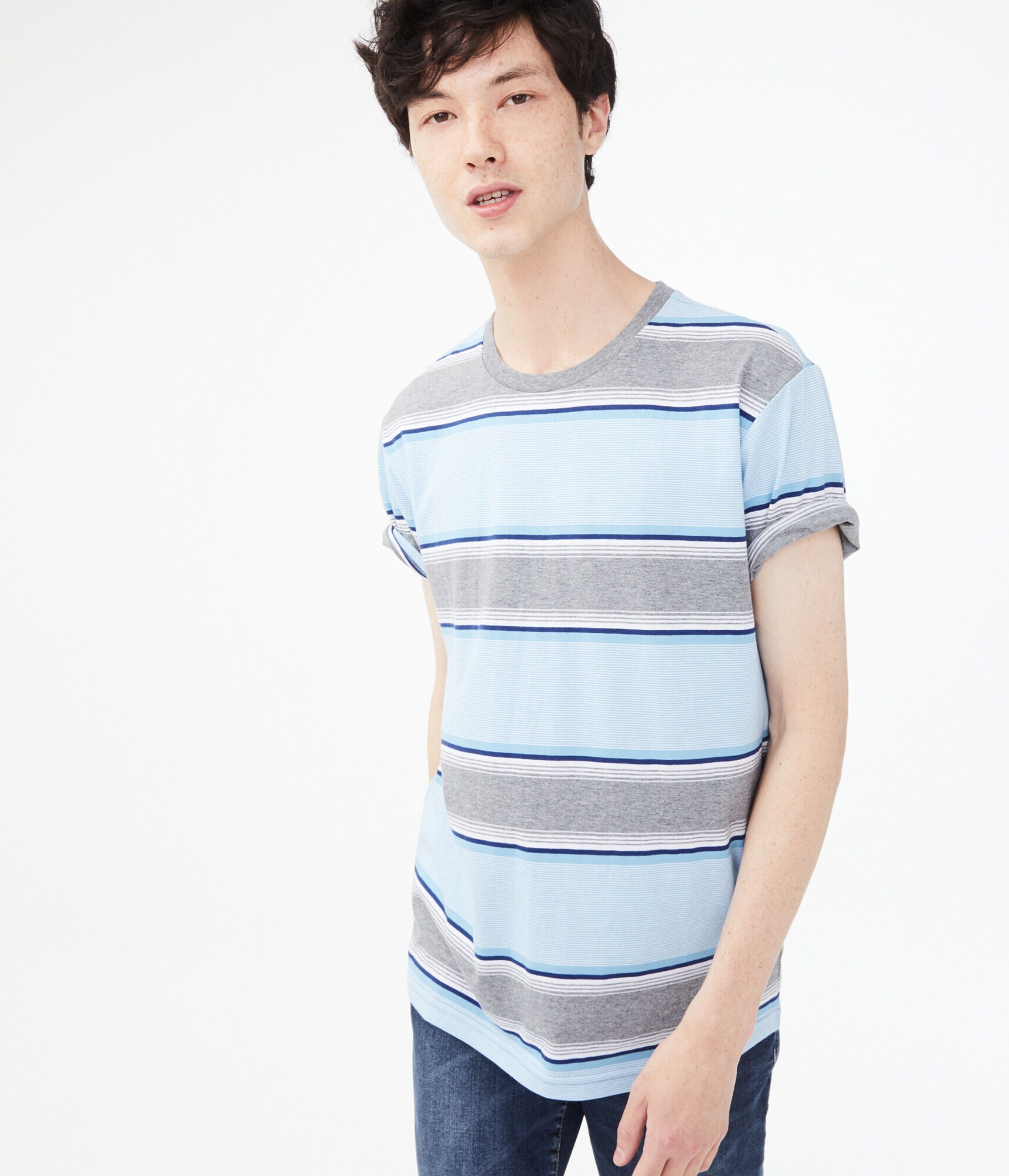 Multi-Stripe Crew Tee