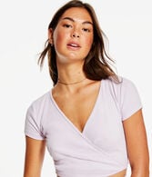 Surplice Tie-Front Crop Top