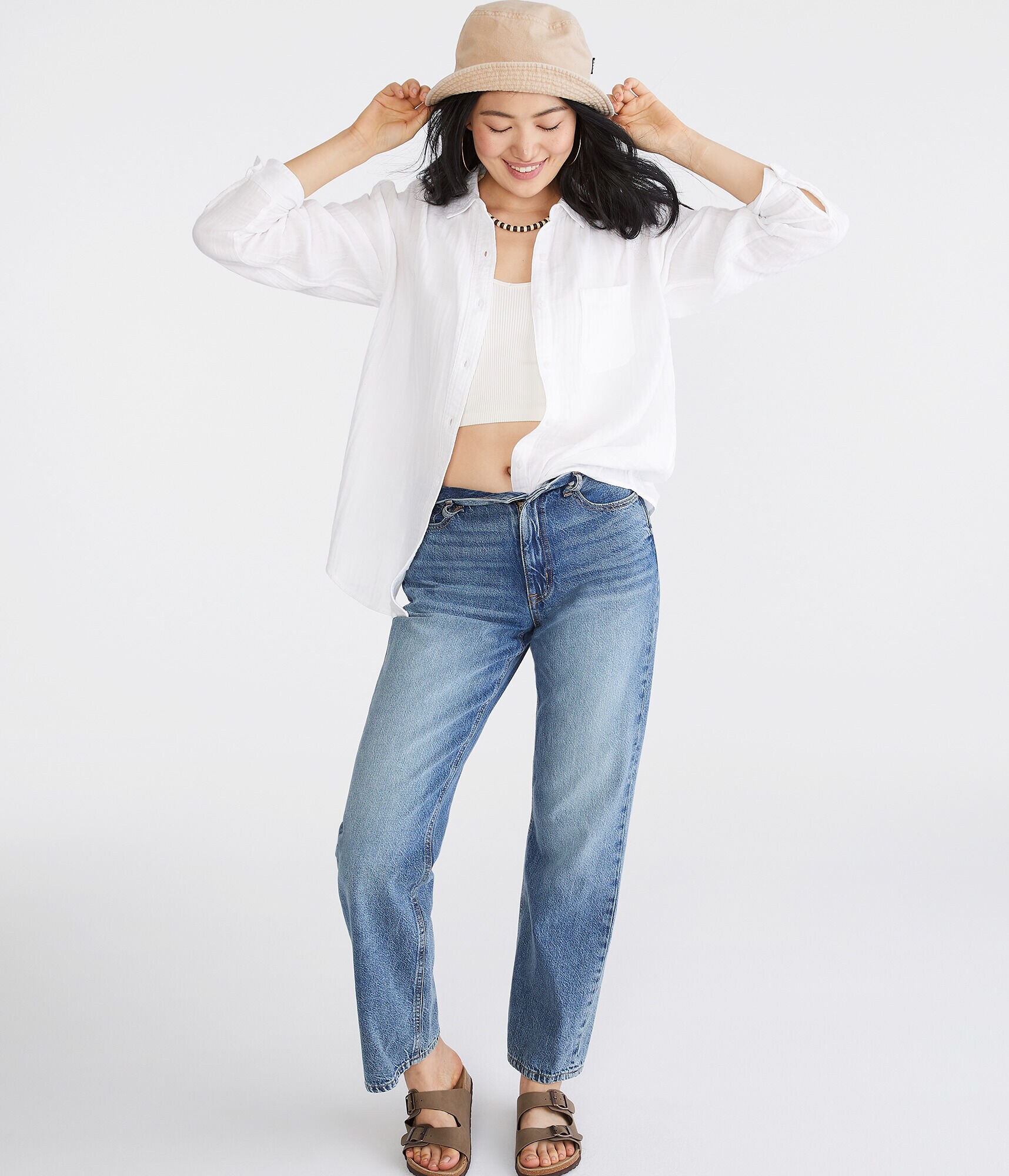 Long Sleeve Gauze Oversized Shirt