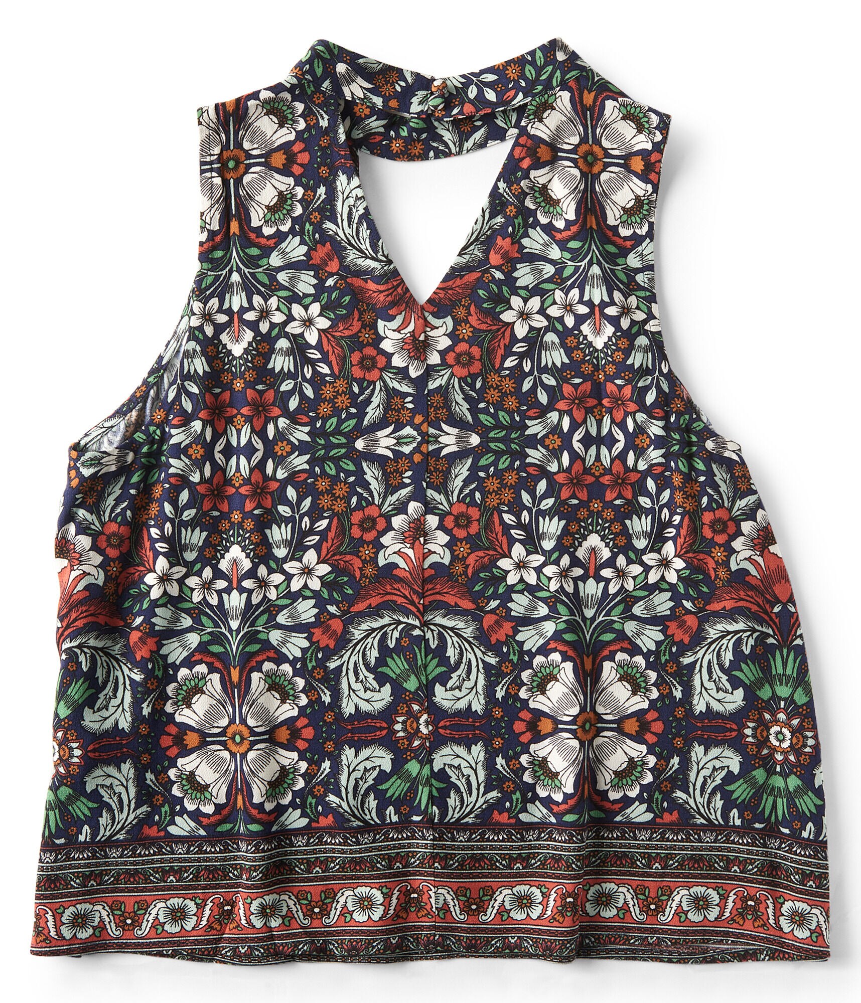 Floral Print Choker Tank
