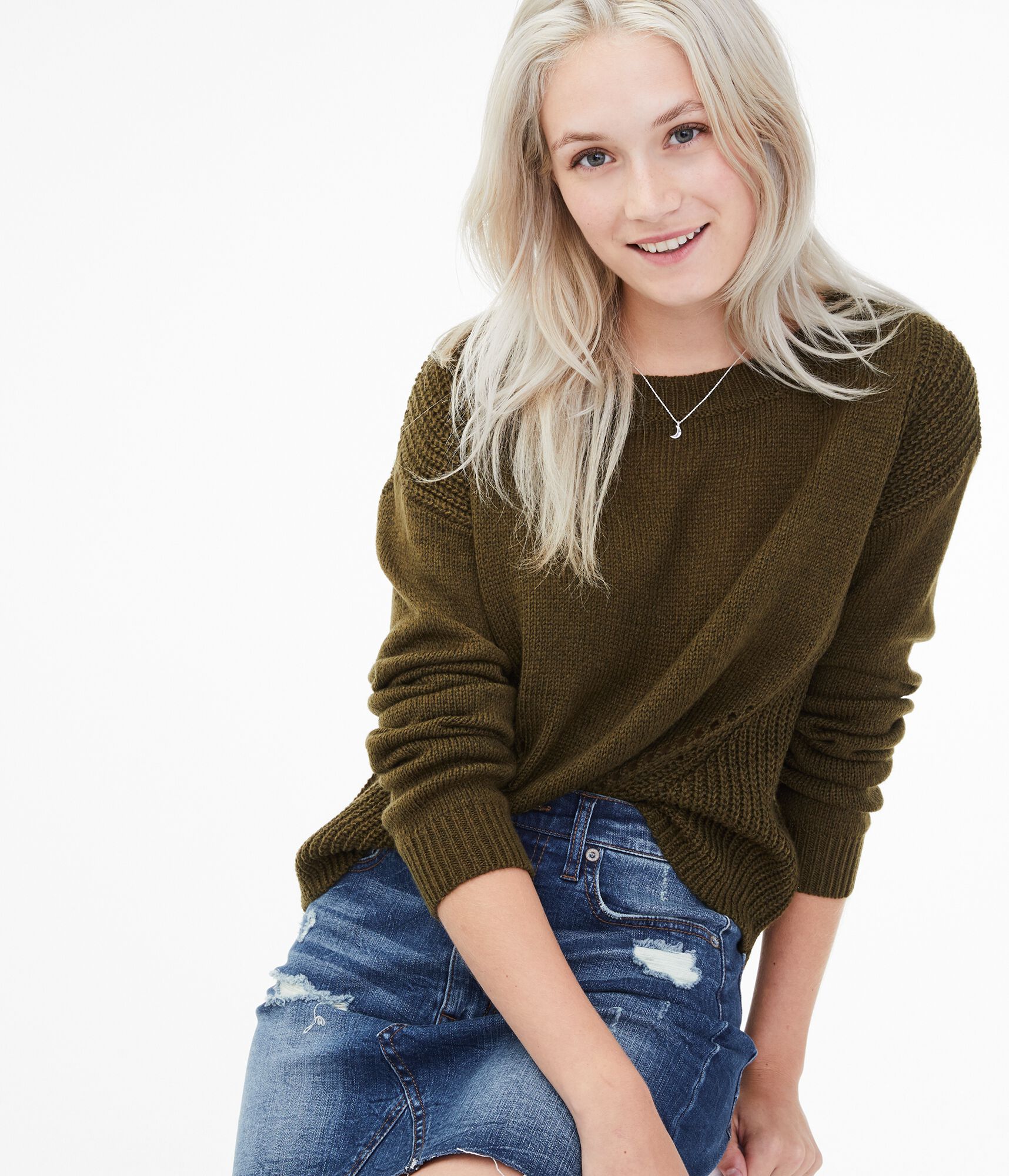 Pointelle Mix Sweater