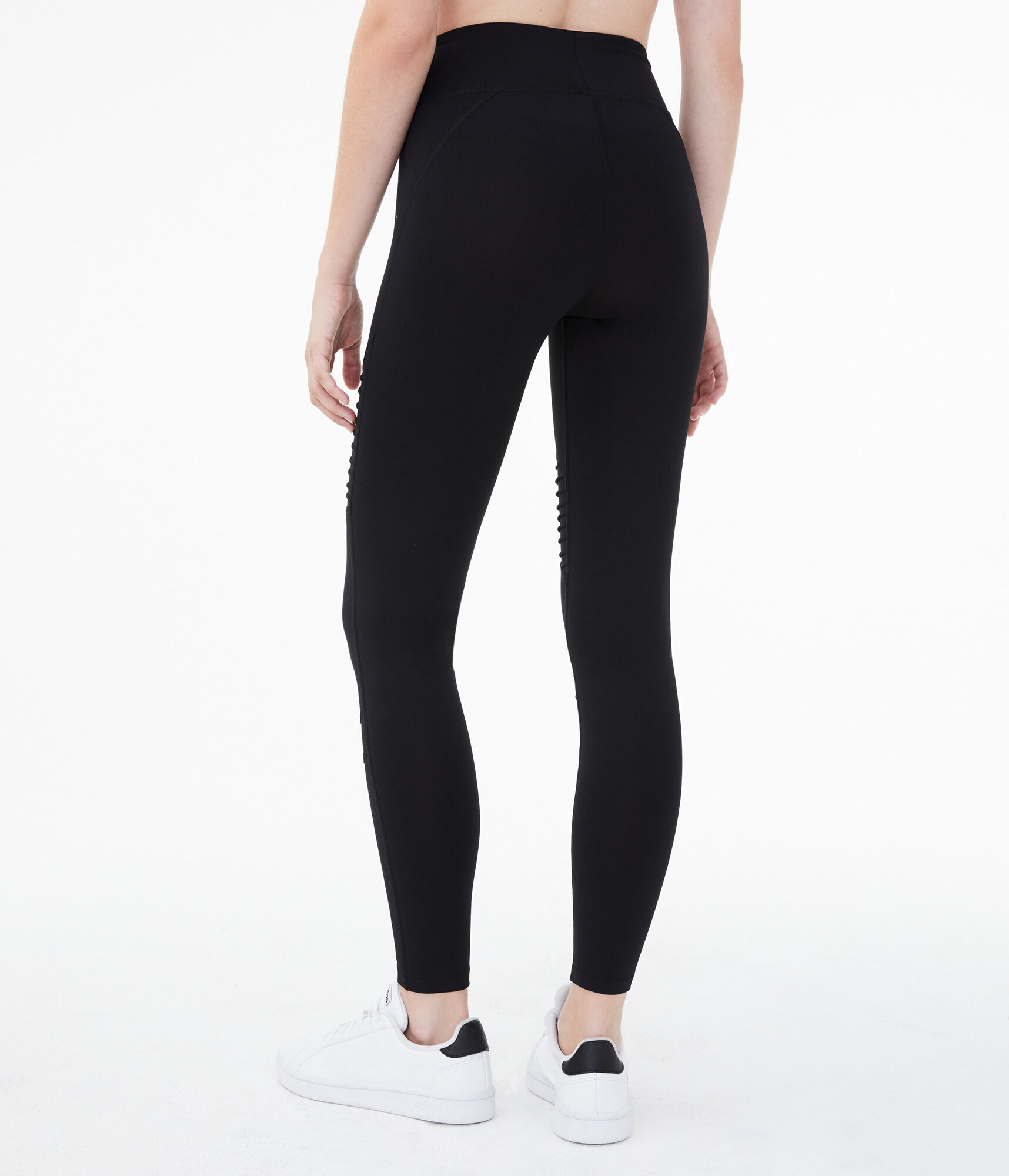 Mesh-Inset Moto Leggings