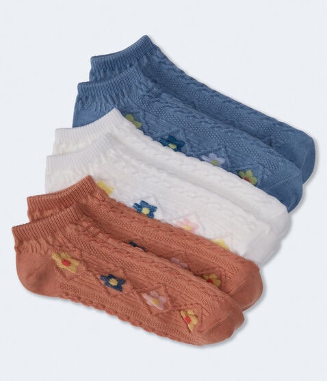 Pointelle Flower Ankle Sock 3-Pack Pointelle Flower Ankle Sock 3-Pack