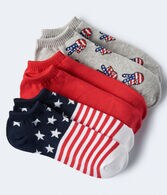 3-Pack Peace Sign, Flag & Solid Ankle Socks