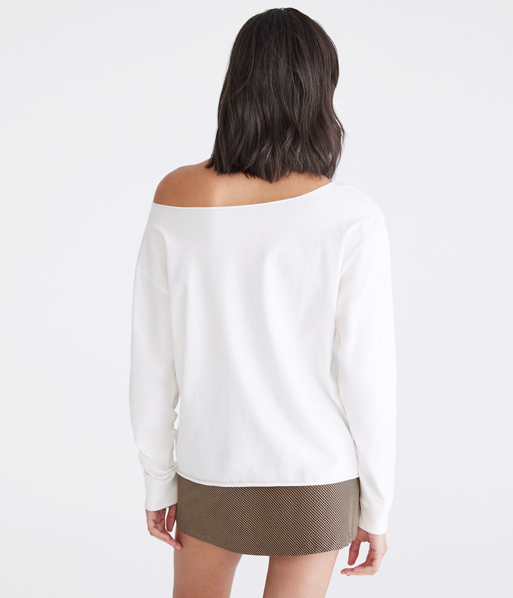 Long Sleeve New York City Off-The-Shoulder Graphic Tee