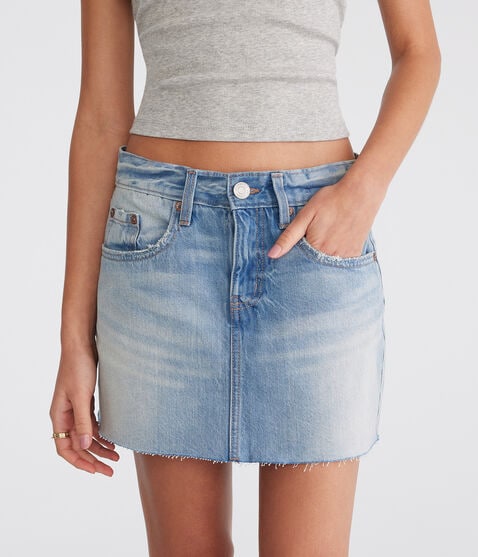 Low-Rise Denim Mini Skirt Low-Rise Denim Mini Skirt