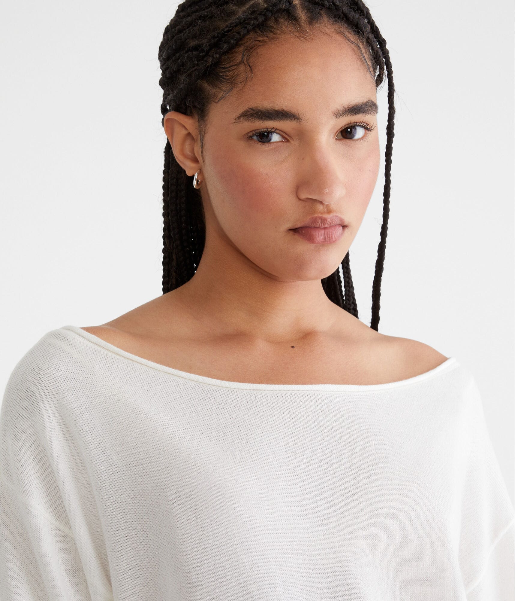 Slouchy Slash-Neck Sweater