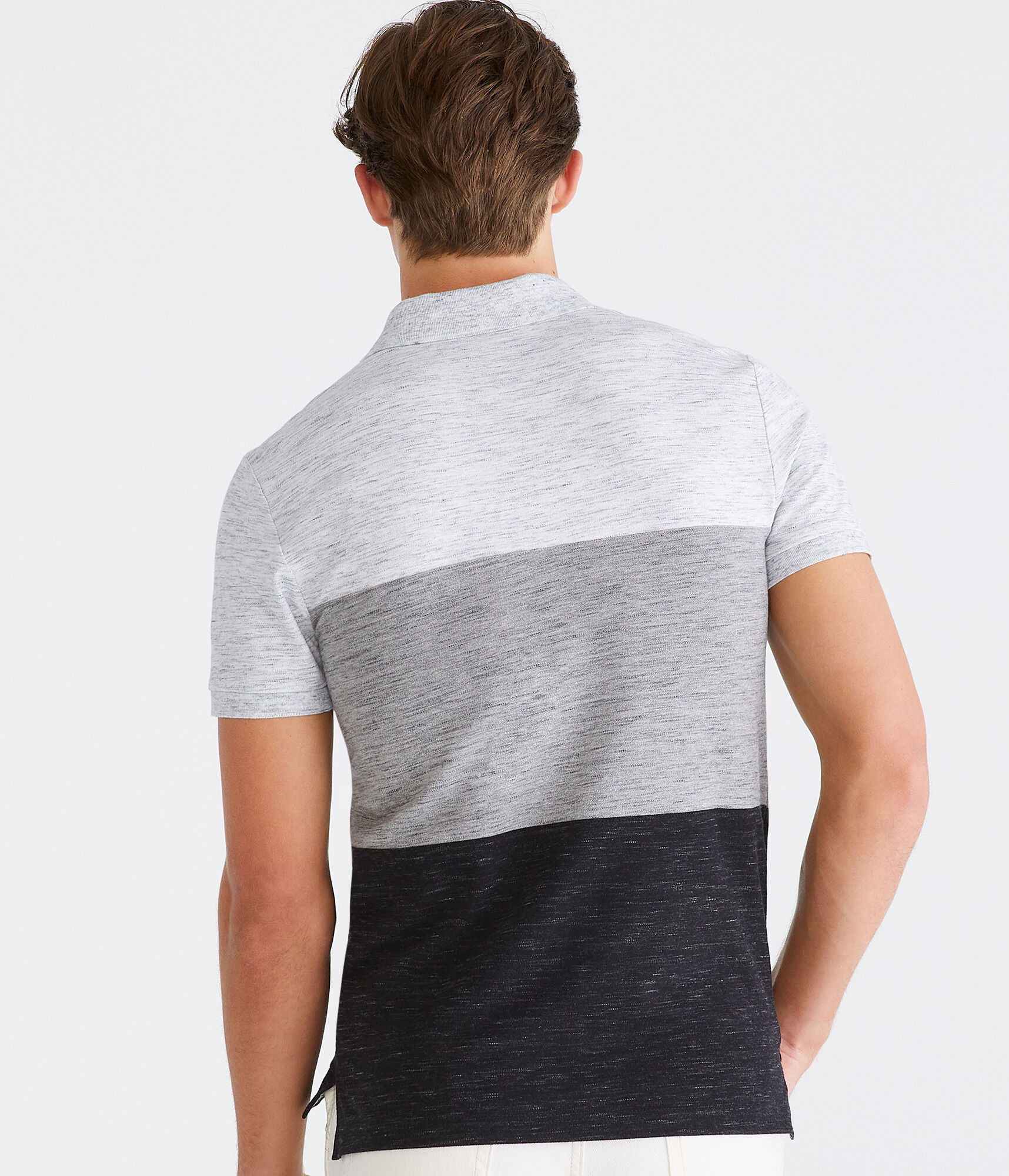 Space-Dyed Colorblock Stretch Piqu&eacute; Polo