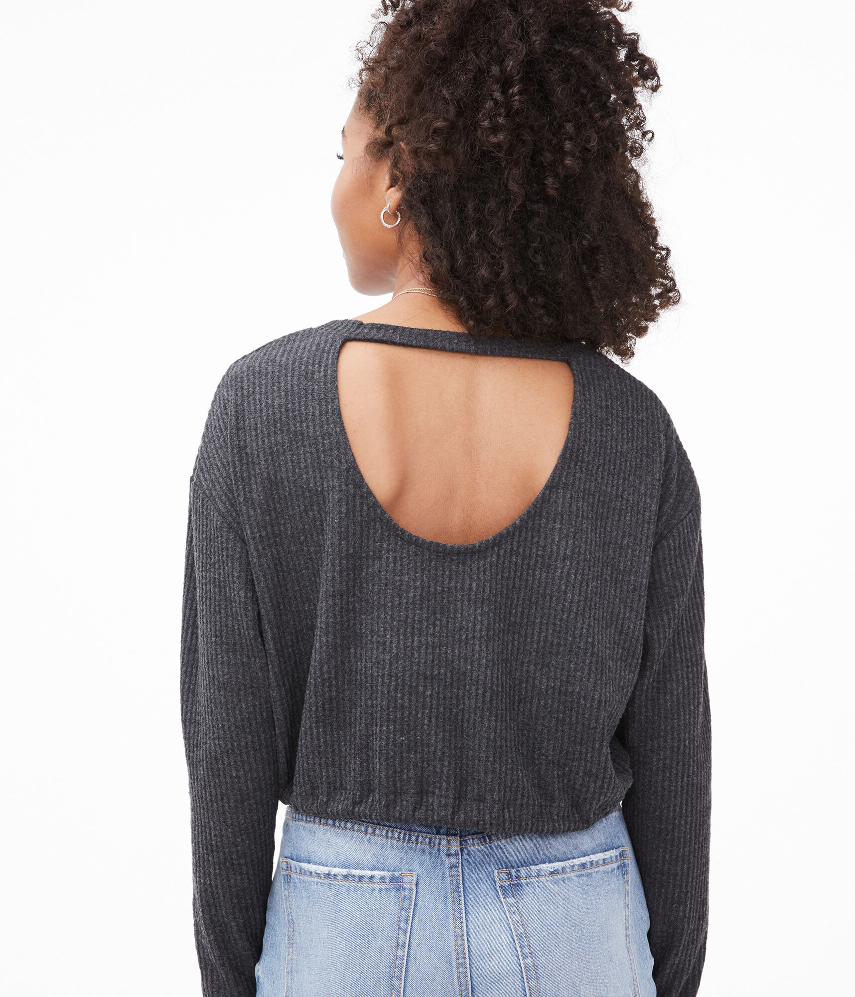 Long Sleeve Seriously Soft Cinched Crew Crop Top