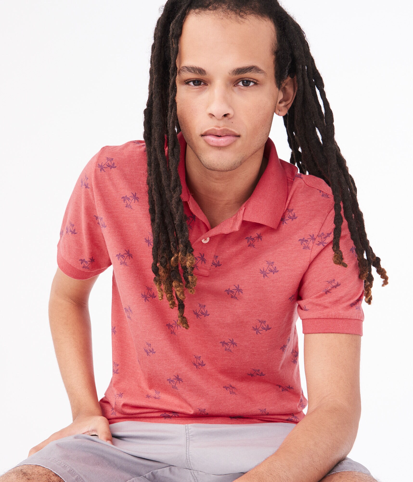 Palm Tree Jersey Polo