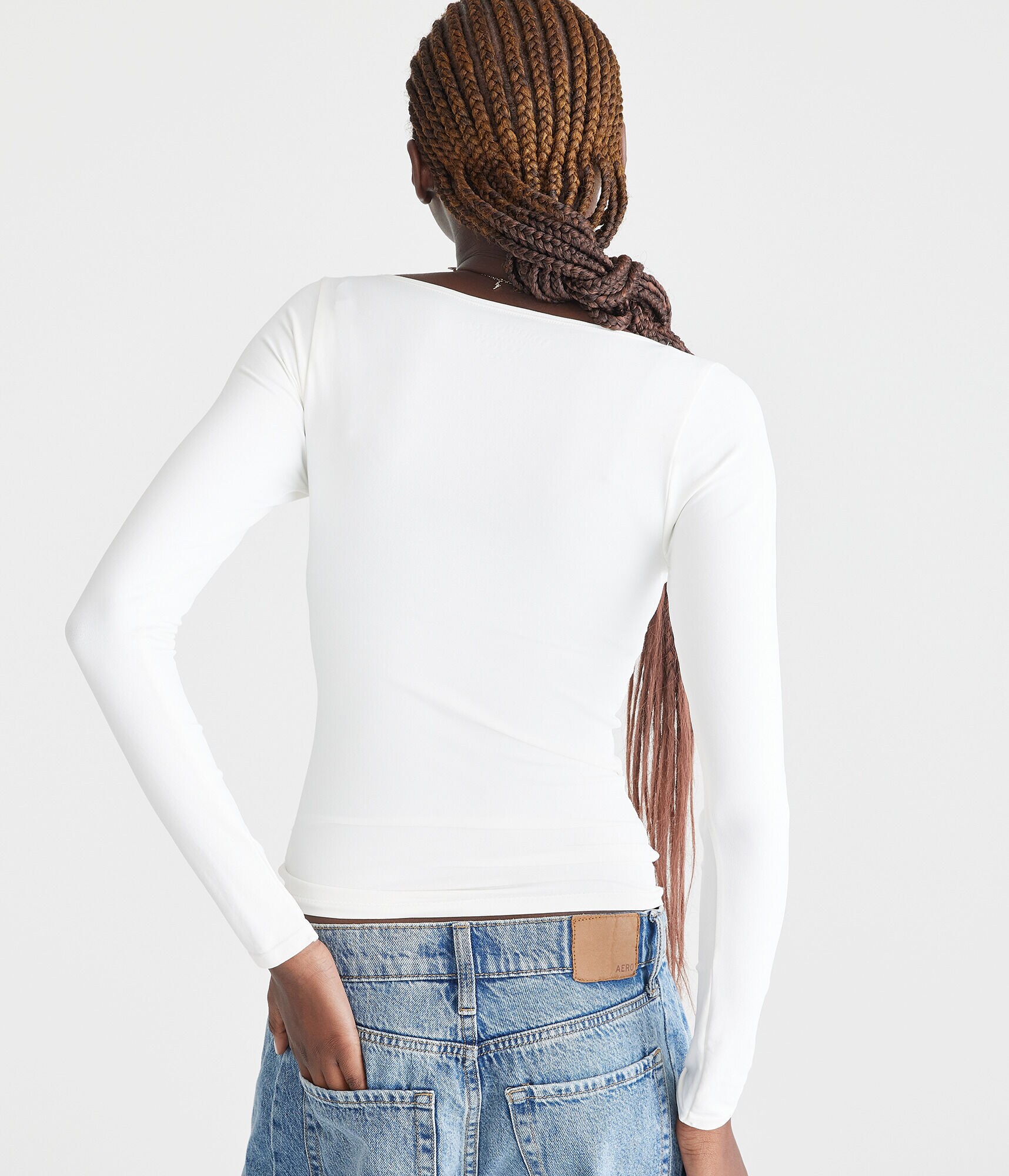 Long Sleeve Seriously Soft Sculpt Square-Neck Tee