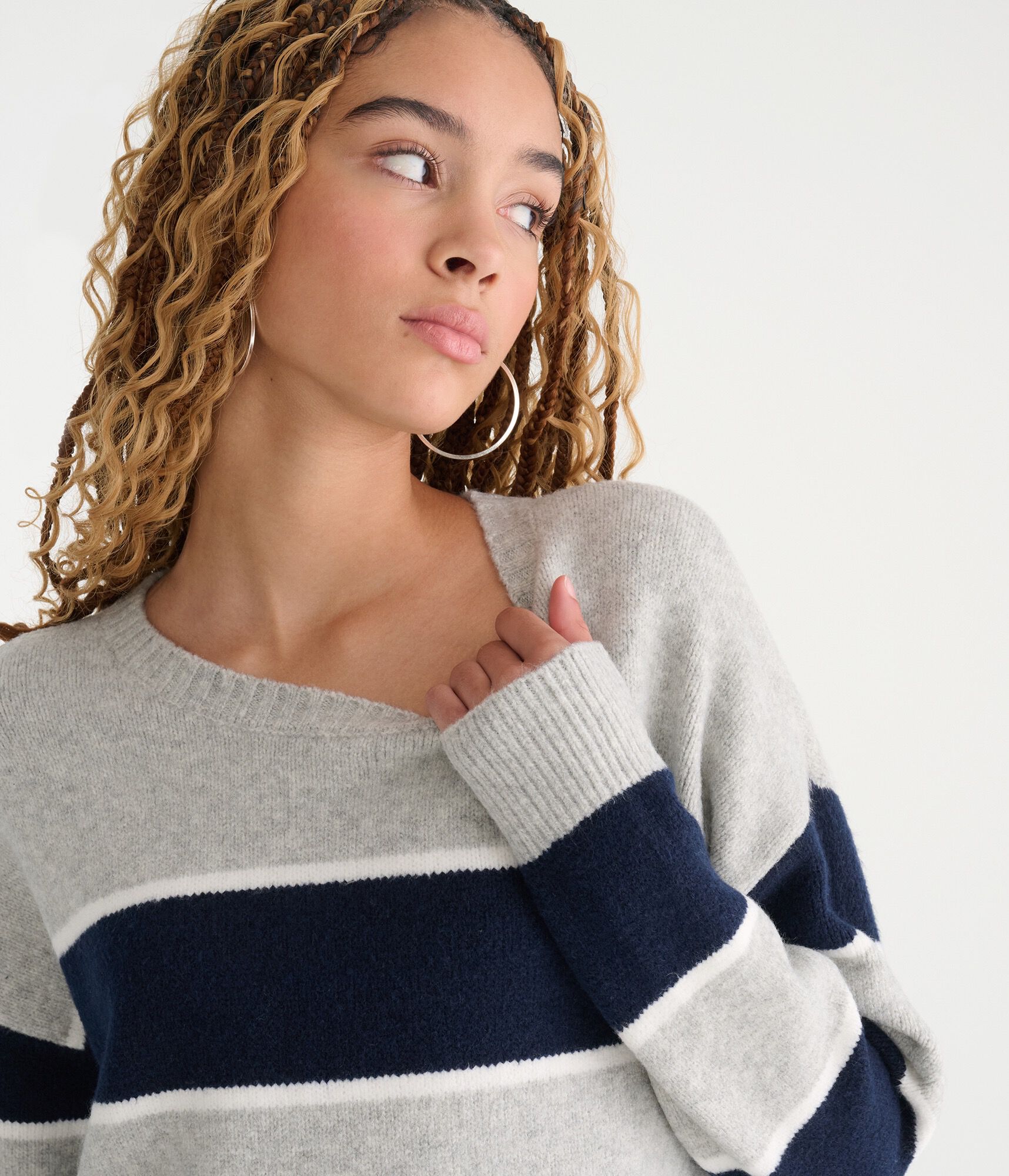 Big Stripe Crew Sweater