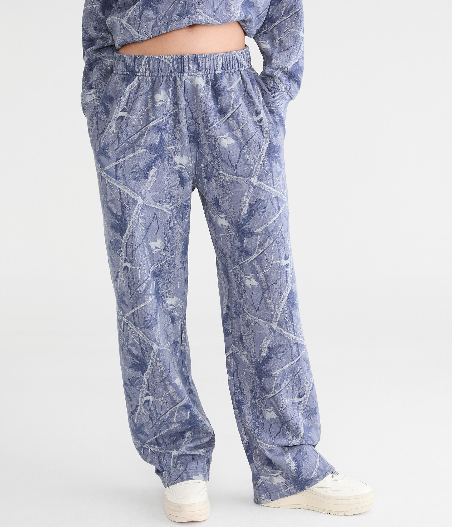 Cloud Soft Forest Camo High-Waisted Straight Leg Sweatpants