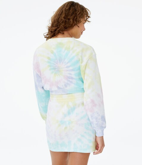 Tie-Dye Cropped Crew Sweatshirt Tie-Dye Cropped Crew Sweatshirt