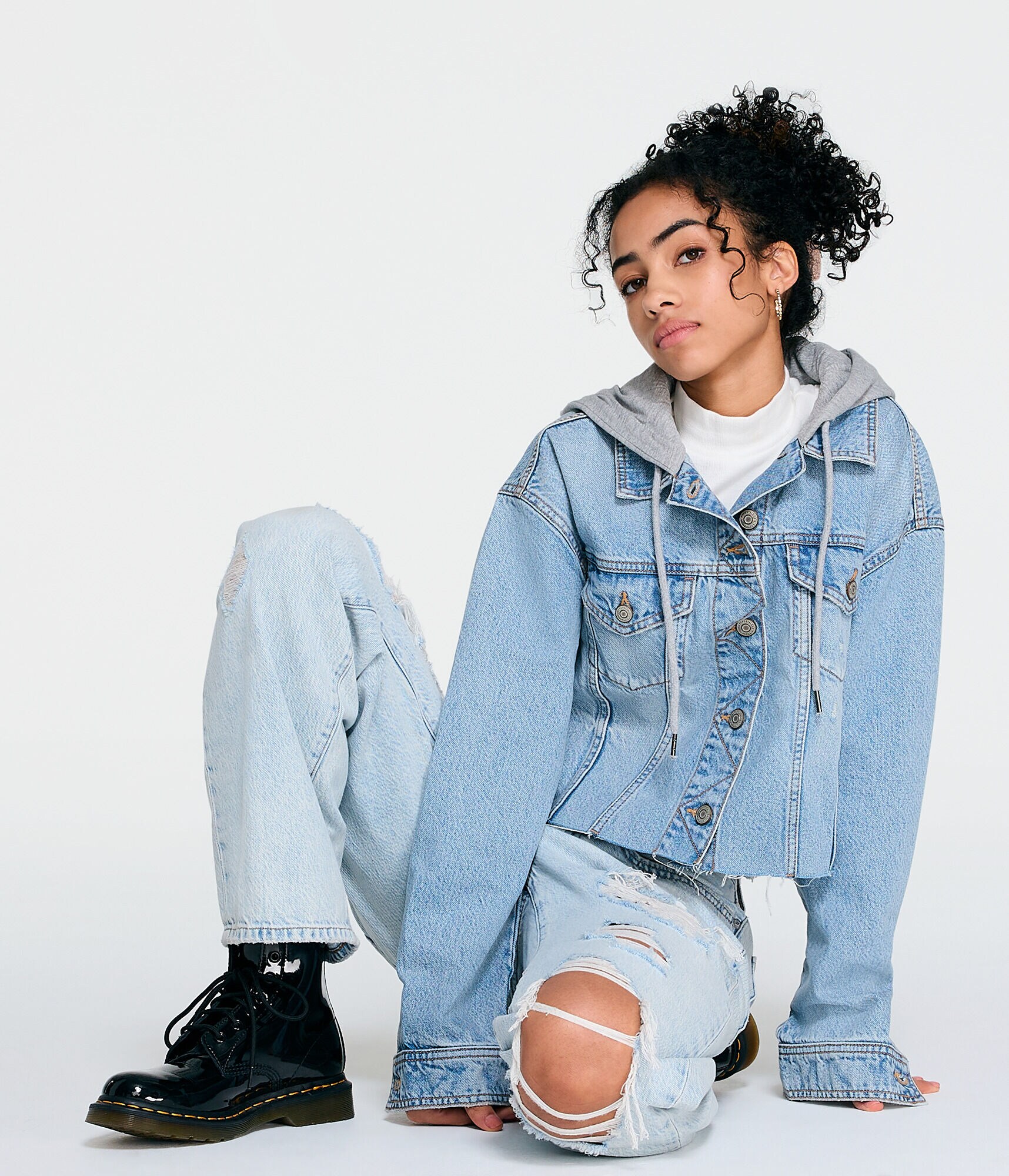 Hooded Oversized Denim Jacket