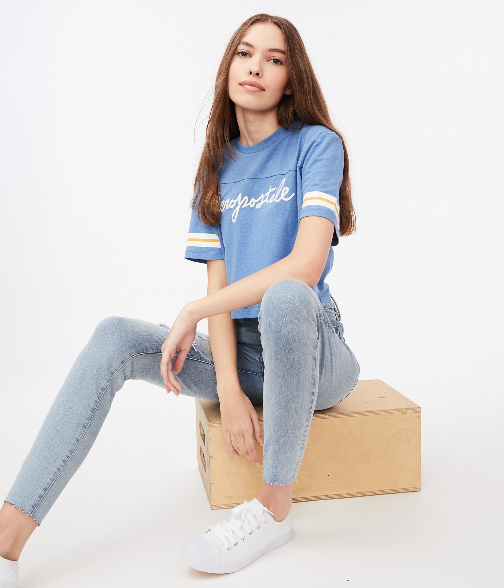 Aeropostale Script Cropped Boxy Tee***
