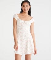 Floral Scoop-Neck A-Line Mini Dress