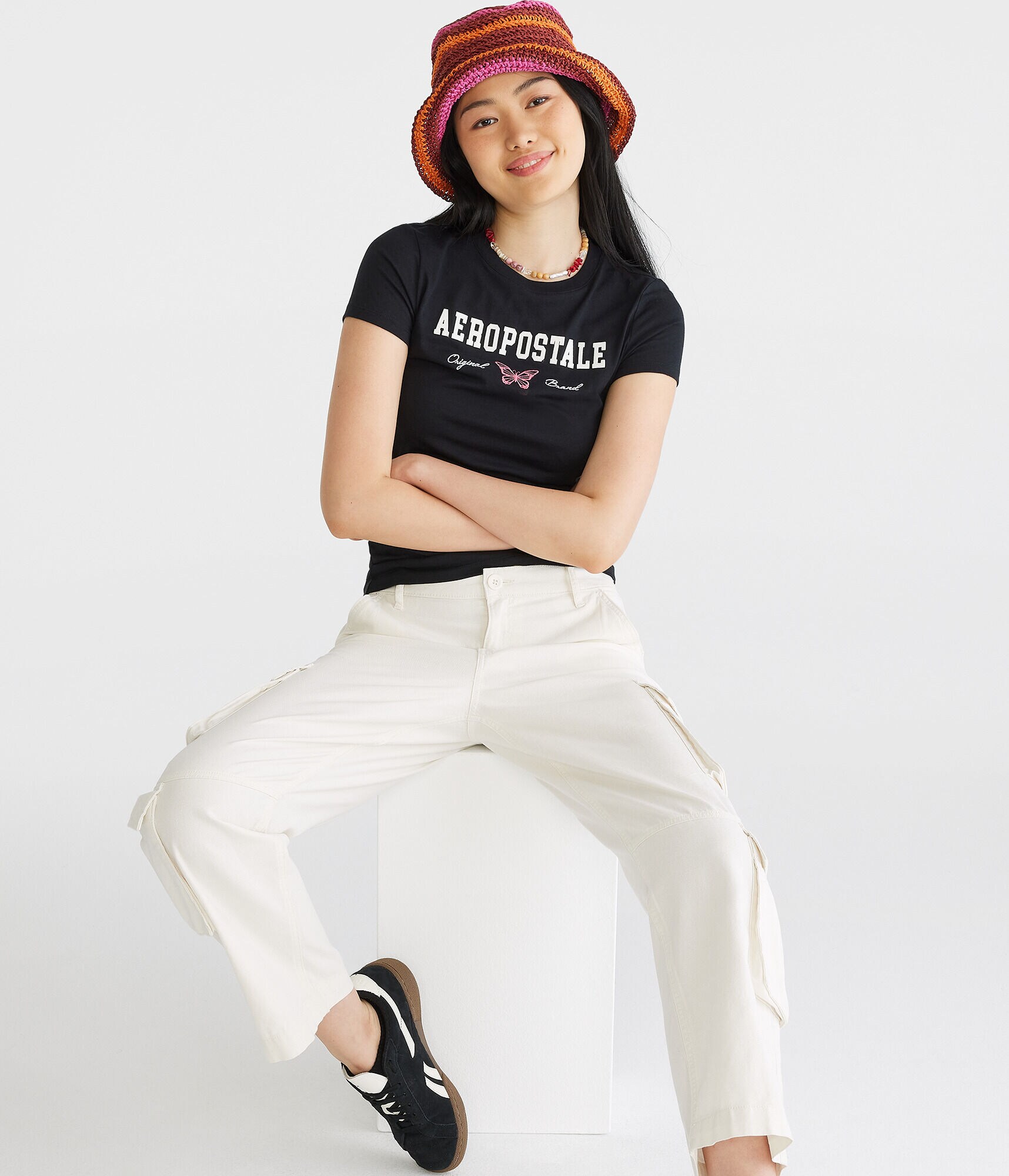 Aeropostale Butterfly Appliqu&eacute; Graphic Tee