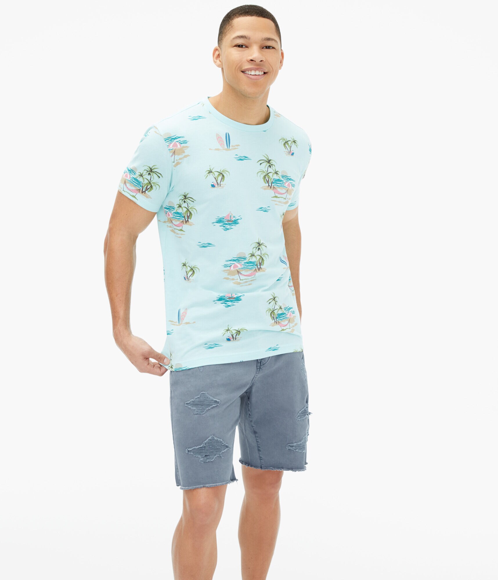 Island Surf Print Graphic Tee
