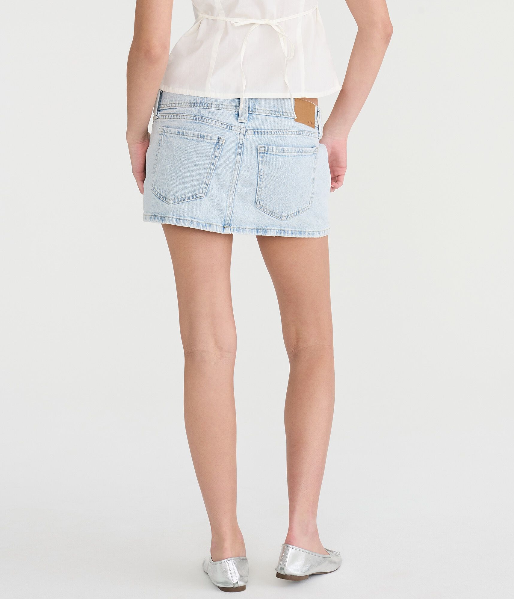 Low-Rise Utility Micro Mini Denim Skort