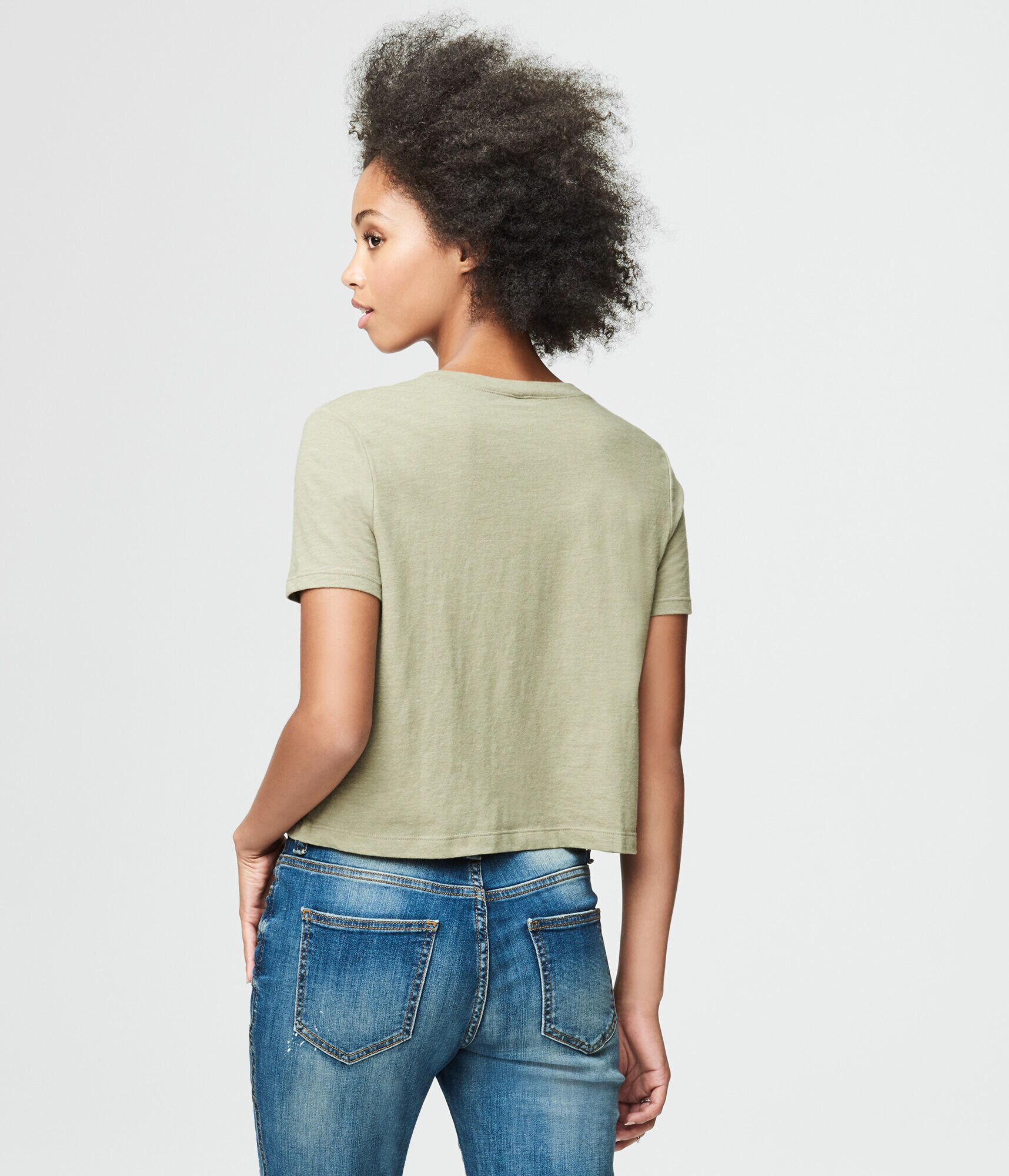 Solid Choker-Neck Tee