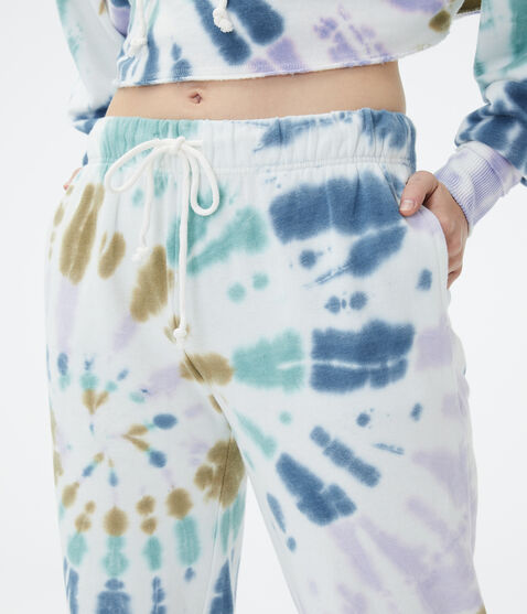 Tie-Dye Slouchy High-Rise Cinched Sweatpants