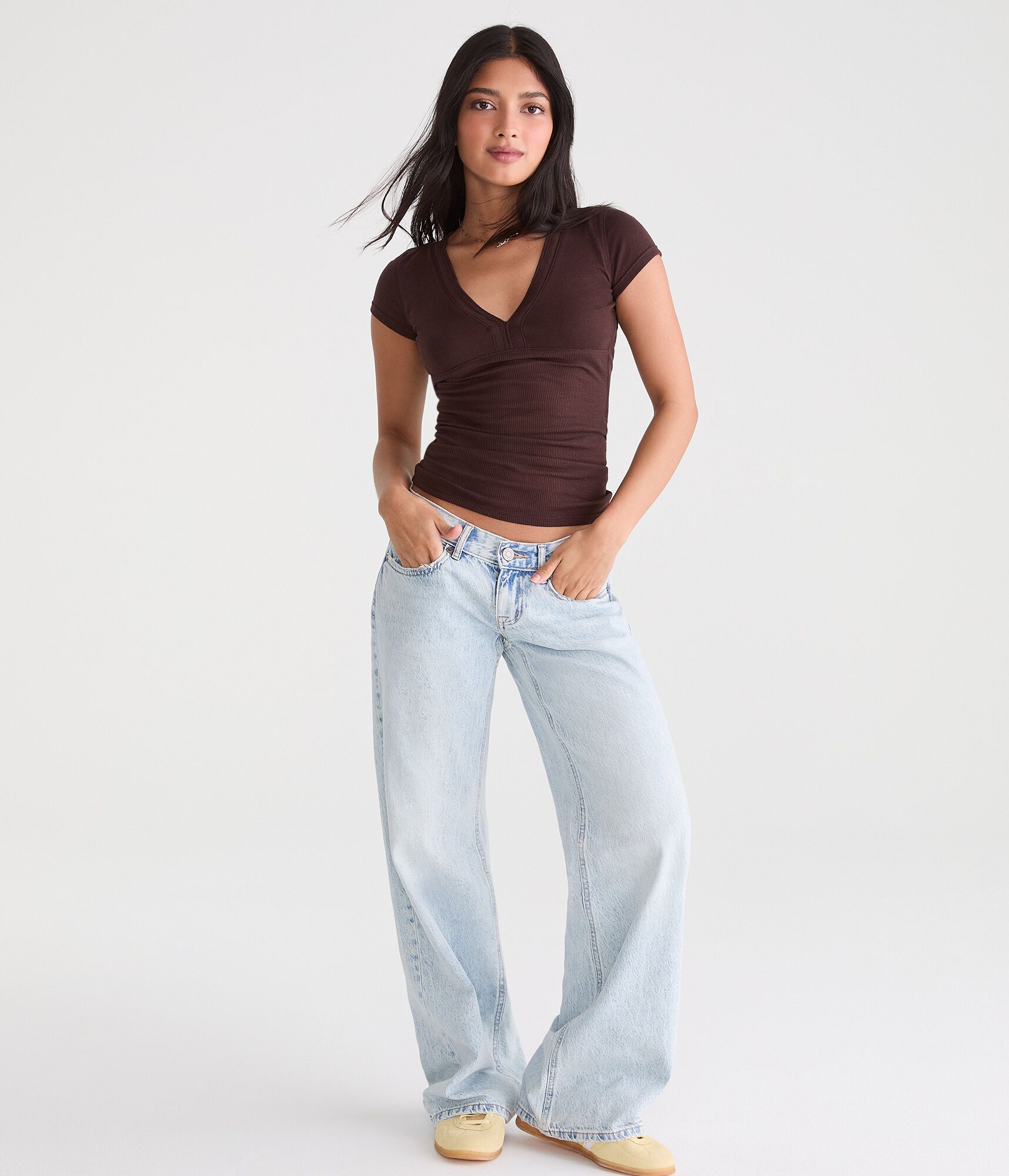 Ribbed V-Neck Tee