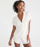Printed Pointelle Knit Sleep Shirt