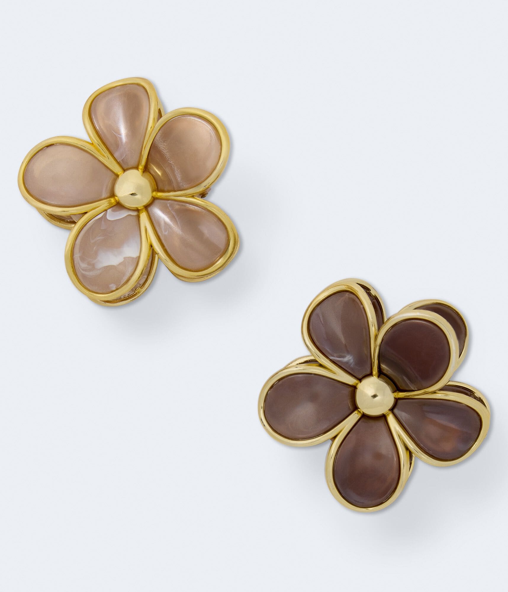 Outlined Flower Claw Hair Clip 2-Pack