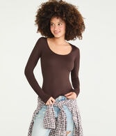 Long Sleeve Buttery Soft Scoop-Neck Tee