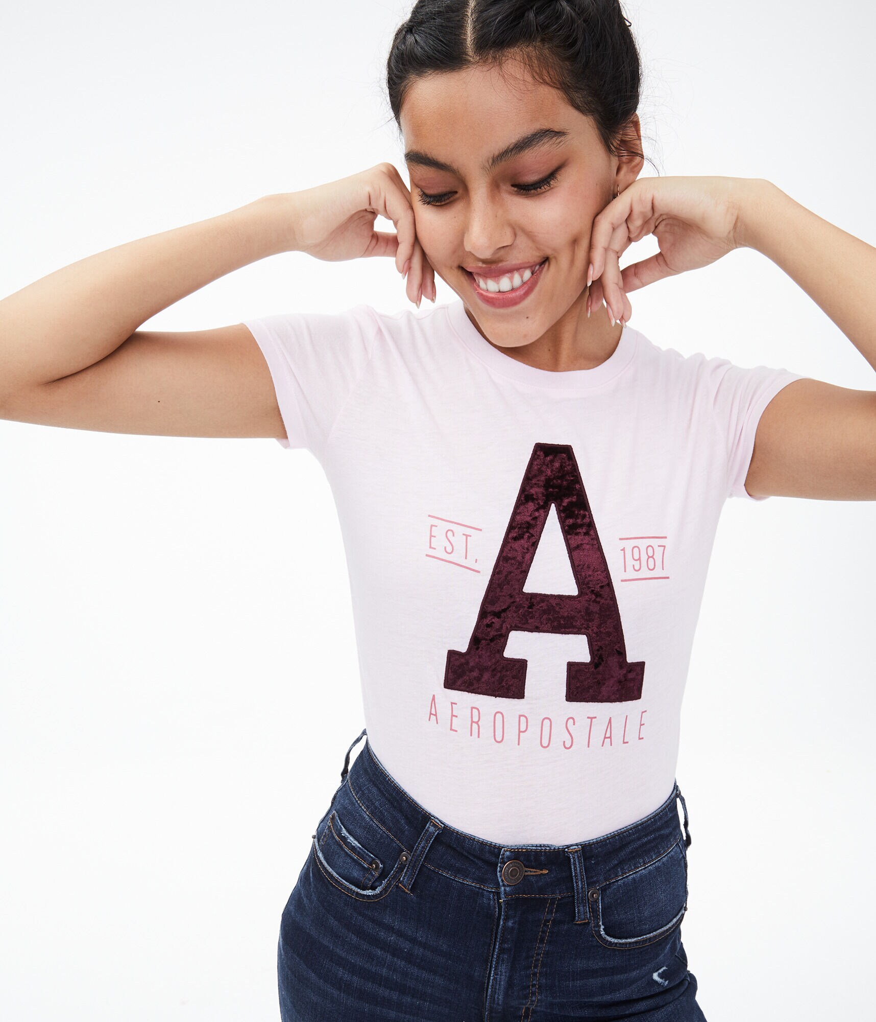 Velvet Letter Graphic Tee