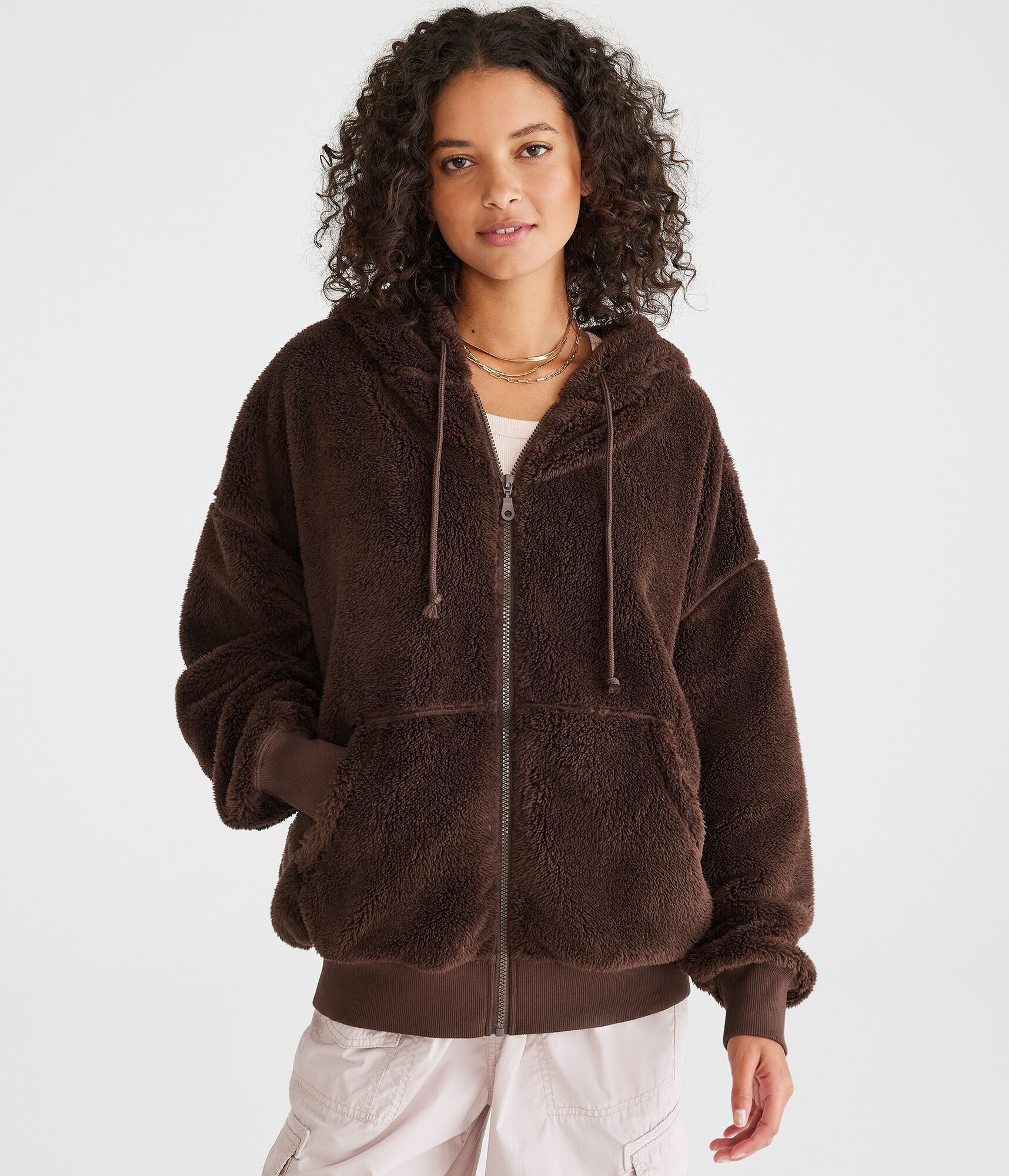 Sherpa Oversized Full-Zip Hoodie
