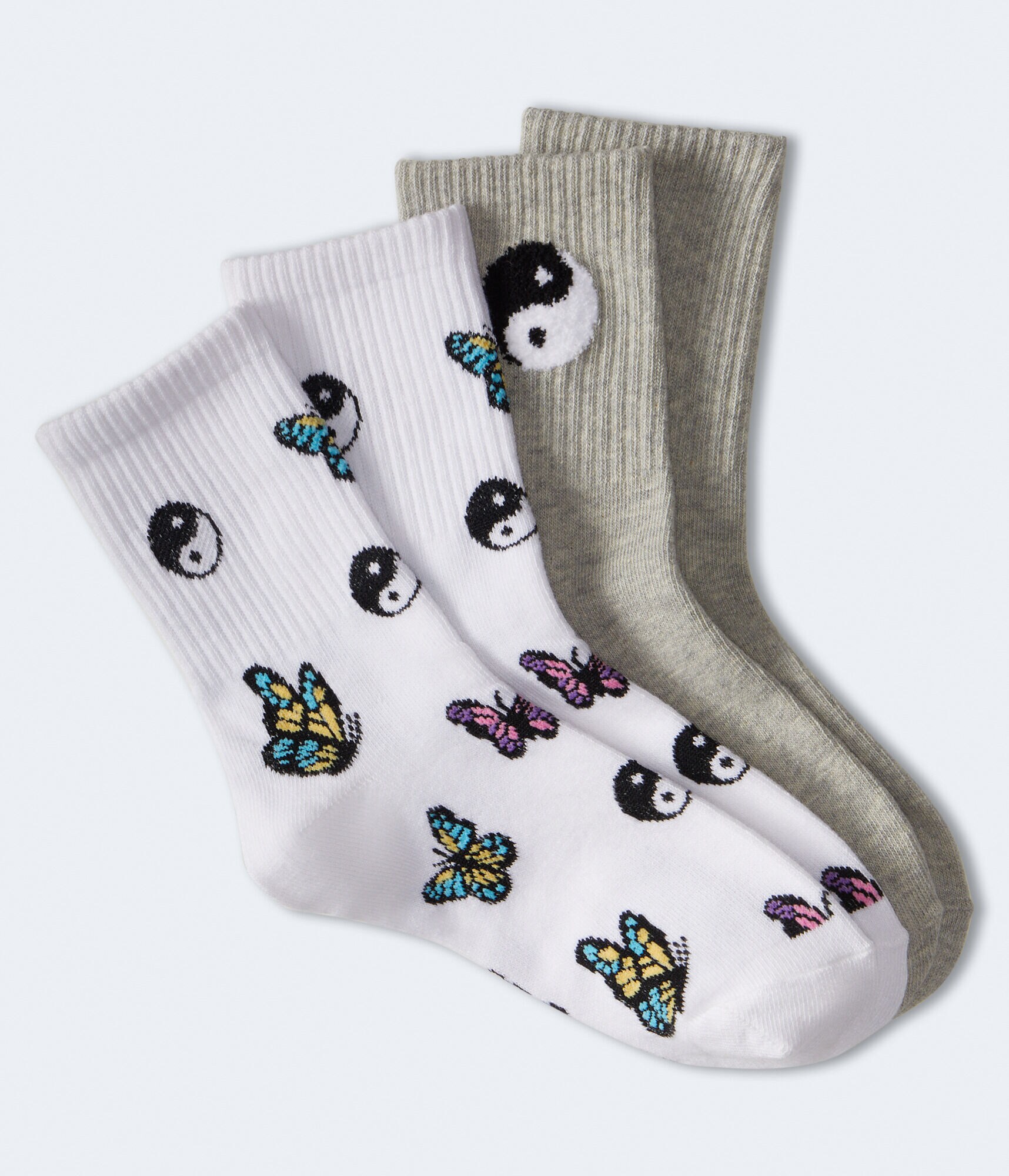 Yin Yang Butterfly Crew Sock 2-Pack