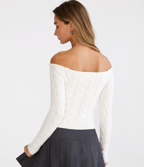 Cable Off-The-Shoulder Sweater Cable Off-The-Shoulder Sweater