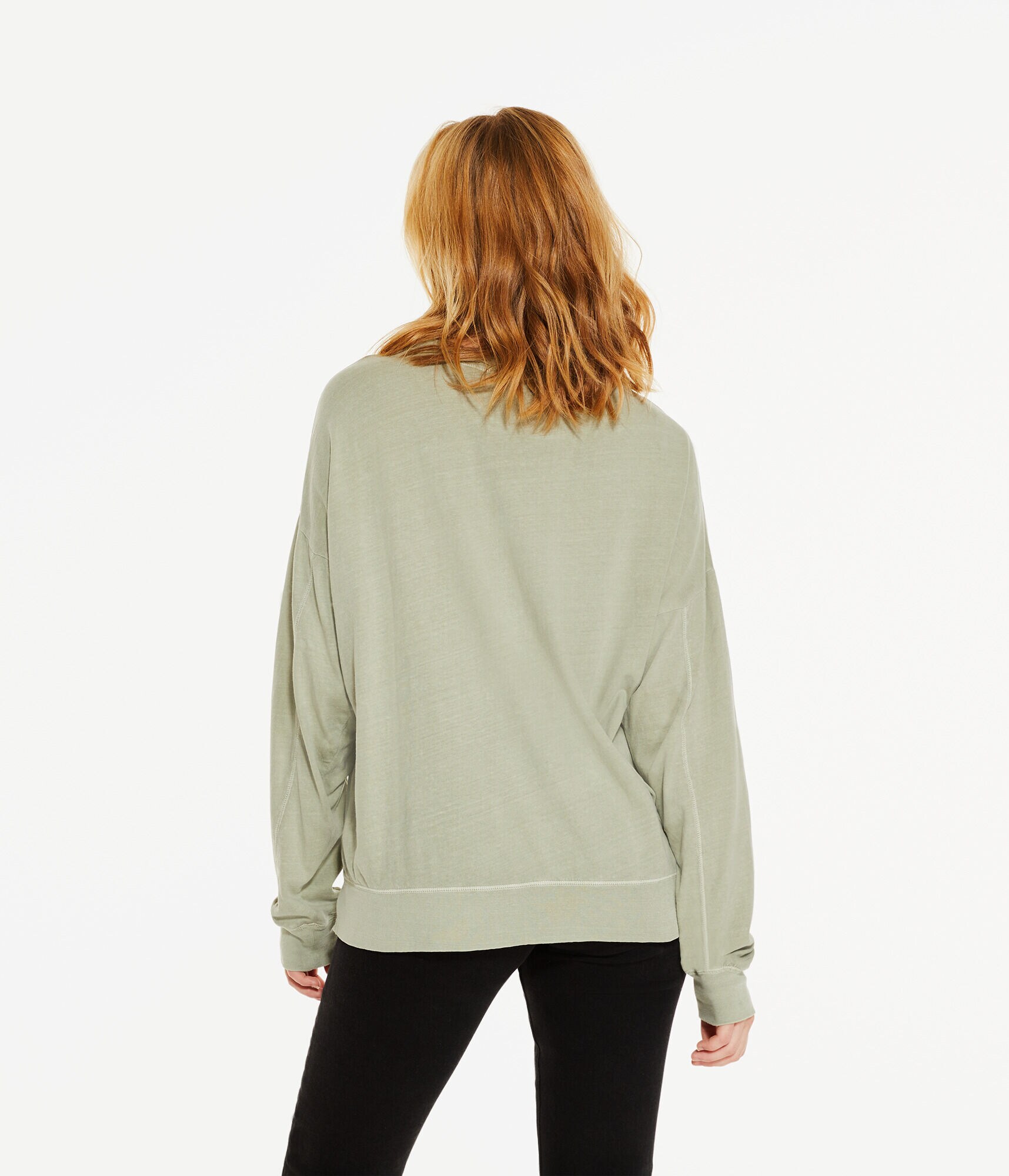 Long Sleeve Washed Boyfriend Crew Tee