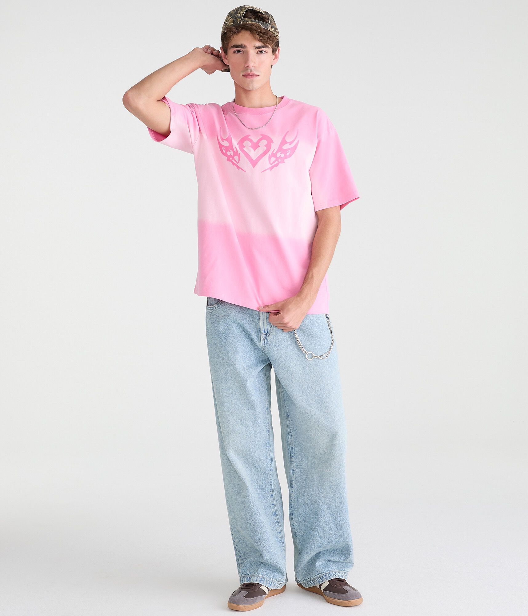 Heart Tattoo Tie-Dye Graphic Tee