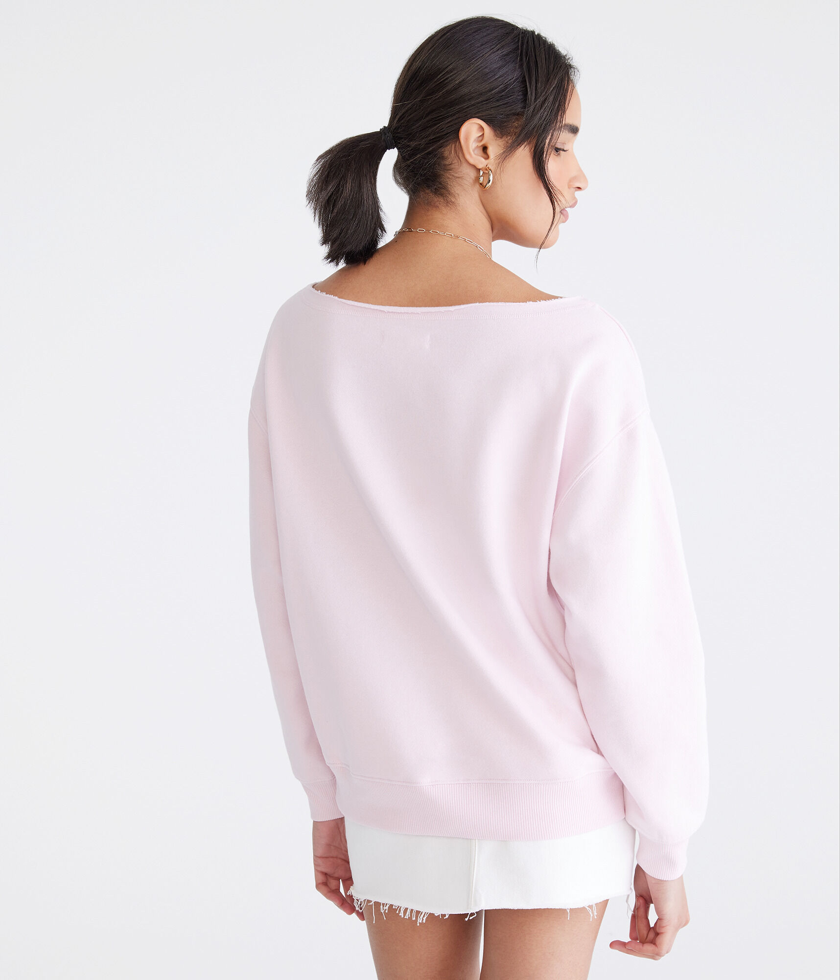 Washed Off-The-Shoulder Sweatshirt