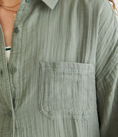 Long Sleeve Gauze Oversized Shirt Long Sleeve Gauze Oversized Shirt