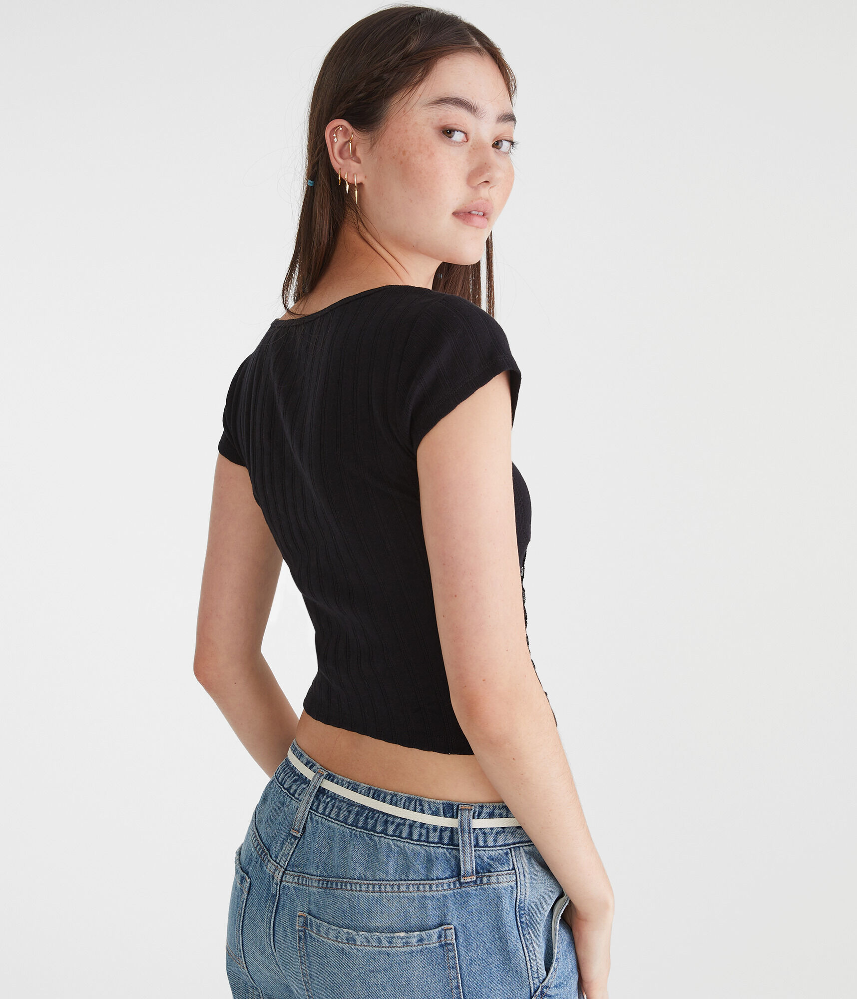 Pointelle Scoop-Neck Top