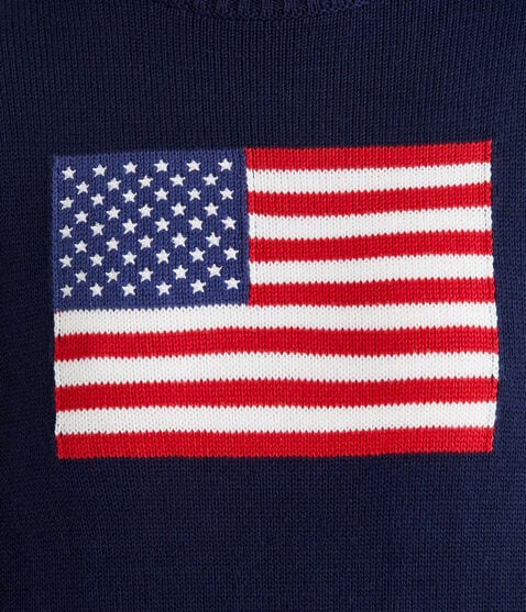 American Flag Oversized Crew Sweater American Flag Oversized Crew Sweater