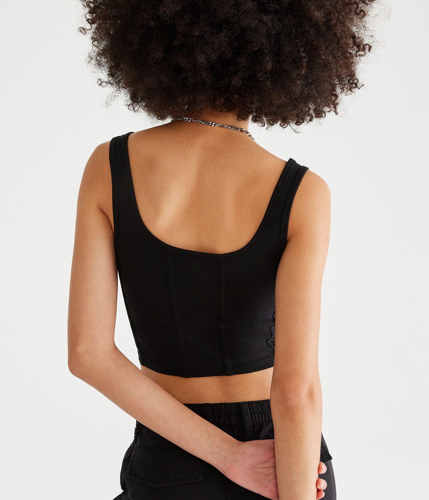 Mesh Cropped Corset Tank