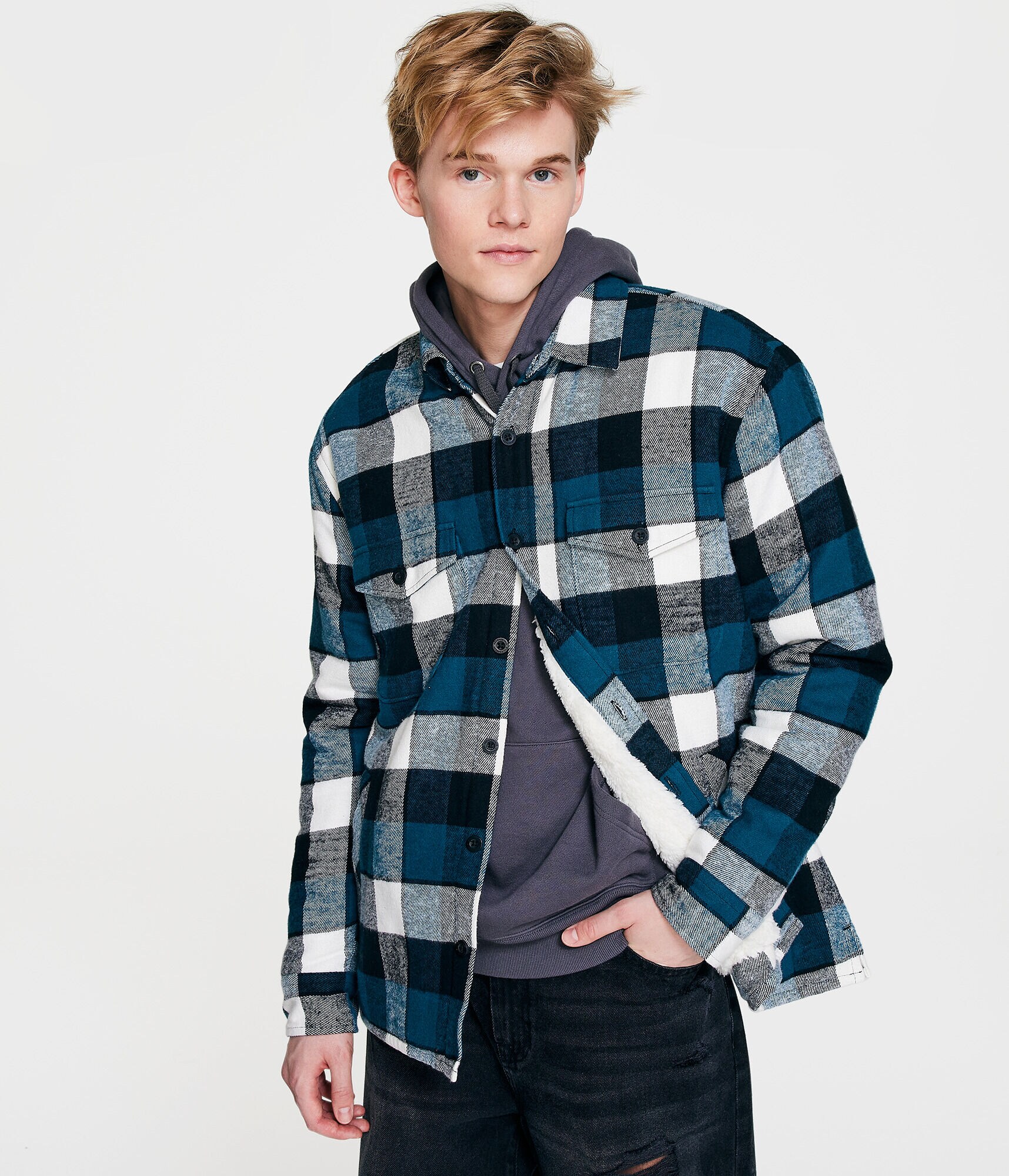 Sherpa Plaid Flannel Shacket