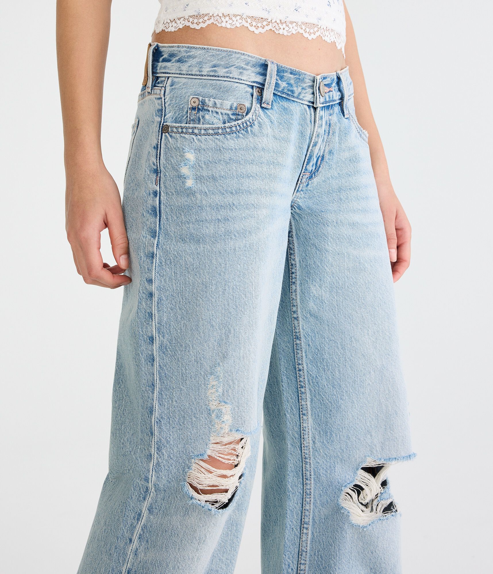 Super Low-Rise Baggy Wide Leg Jean