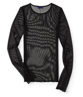Long Sleeve Sheer Mesh Top